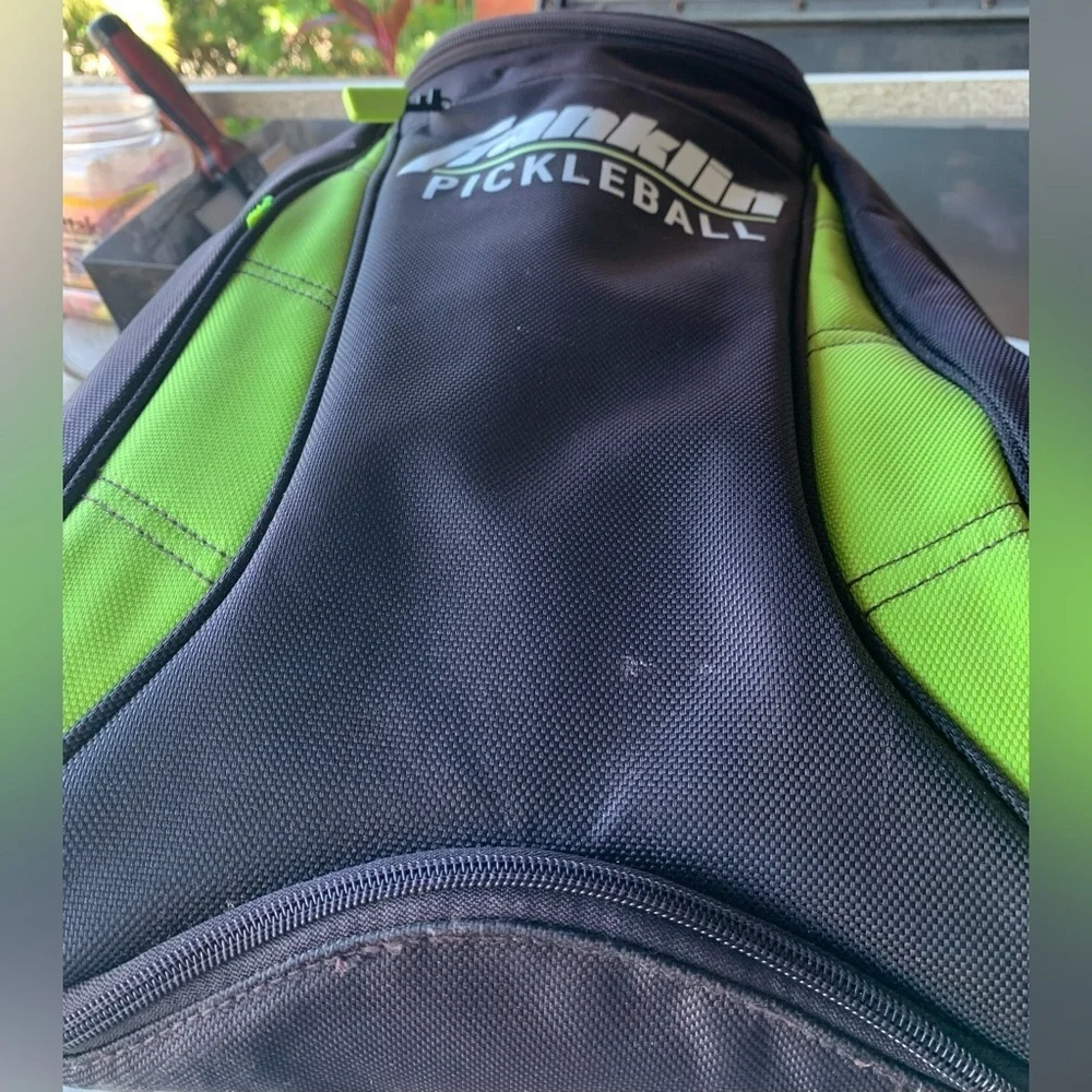 Franklin Sports Deluxe Competition Pickleball Backpack Bag Neon Green Hangs  Up